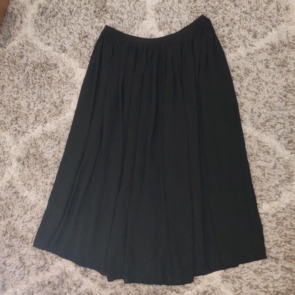 J.JILL NWOT Pleated Black Midi Skirt